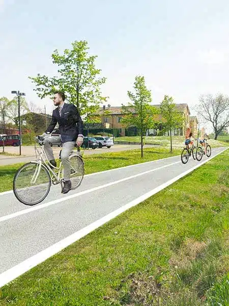 Render per la realizzazione di una pista ciclabile 